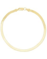 Tresorra - 14K Beveled Herringbone Chain Bracelet - Lyst