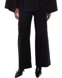 Burberry - Wool Embroidered Logo Tailored Trousers, Brand Size 4 (Us - Lyst