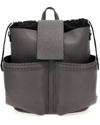 Fendi - Strike Large Leather Backpack - Lyst