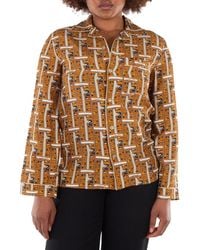 Burberry - Graphic Printed Notched Collar Pajama Shirt, Brand Size 6 (Us - Lyst