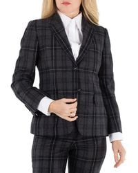Thom Browne - Ladies Charcoal Checked Single-Breasted Blazer - Lyst