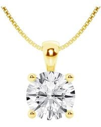 Brilliant Diamond - 1/2 Carat Round Lab Grown Diamond Solitaire Pendant - Lyst