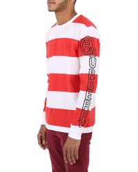 Burberry - Laxley Stripe Long-sleeve Cotton Oversized T-shirt - Lyst