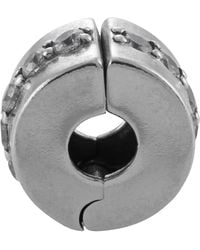 PANDORA - Clear Sparkling Row Clip Charm - Lyst