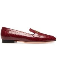 Bally - Obrien Croc-Embossed Leather Loafers, Brand Size 35 Us - Lyst
