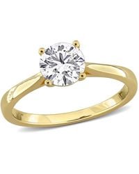 Created Forever - 1Ct Tw Lab-Grown Diamond Solitaire Engagement Ring With Side Accents - Lyst