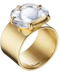 Baccarat - 's B Flower Vermeil Clear Crystal Ring 280370 - Lyst