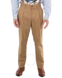 Burberry - Toasted Walnut Dover Cotton Gabardine Trousers - Lyst
