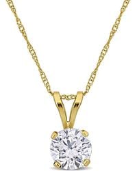 Created Forever - 1Ct Tw Lab-Grown Diamond Solitaire Pendant With Chain - Lyst