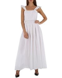 Chloé - Ladies Long Sleeveless Dress With Ruches And Ruffles, Brand Size 38 (Us - Lyst