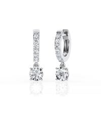 Brilliant Diamond - 1/2 Carat Lab Grown Diamond Dangle Drop Huggie Hoop Earrings - Lyst
