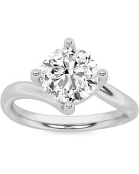 Mure And Co - 2Ctw Round Shaped Lab Grown Diamond (F/Vs) Bypass Shank Engagement Ring - Lyst