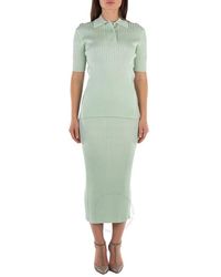 Jil Sander - Ladies Apple Ribbed-Knit Midi Skirt - Lyst