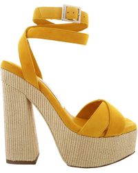 Jimmy Choo - Gaia 140 Raffia Platform Sandals, Brand Size 39.5 Us - Lyst