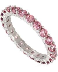 Swarovski - Rhodium Plated Round Cut Matrix Ring, Size 50 - Lyst