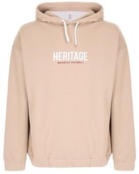 Brunello Cucinelli - Crete Hooded Sweatshirt With Logo, Size Medium - Lyst