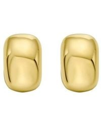 Tresorra - 14K Puffed C Huggie Hoop Earrings - Lyst