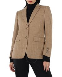 Burberry - Faux Crystal Pinstripes Wool Jersey Jacket - Lyst