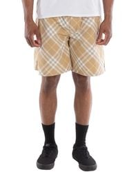 Burberry - Check Pattern Belted Waist Shorts - Lyst