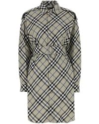 Burberry - Check Cotton Shirt Dress, Brand Size 10 Us - Lyst