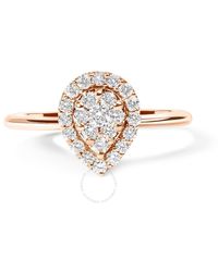 Haus of Brilliance - 10K Rose 3/8 Cttw Composite Diamond Pear Shaped Halo Promise Ring (I-J Color, I2-I3 Clarity) - Lyst