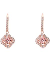 Swarovski - Rose-Plated Sparkling Dance Clover Drop Earrings - Lyst