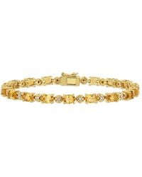 Amour - 8-1/10 Ct Tgw Oval-Cut Citrine And Diamond Accent Tennis Bracelet - Lyst