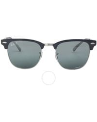 Ray-Ban - Clubmaster Metal Chromance Polarized Silver/blue Square Sunglasses Rb3716 9254g6 51 - Lyst