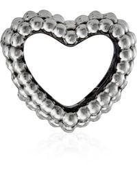PANDORA - Sterling Beaded Open Heart Charm - Lyst