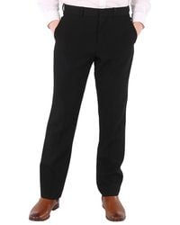 Burberry - Slim Fit Silk Satin Detail Wool Tailored Trousers, Brand Size 52 (Waist - Lyst