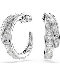 Swarovski - Vienna Hoop Earrings, Mixed Cuts, Rhodium Plated - Lyst