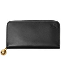 Burberry - Ekd Leather Zip-Around Wallet - Lyst