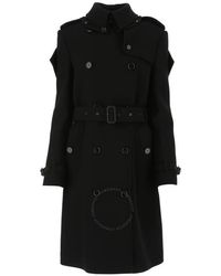 Burberry - Cashmere Wool Blend Panel Detail Trench Coat - Lyst