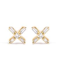Haus of Brilliance - 10K 1/10 Cttw Round And Baguette Diamond Criss Cross X Stud Earring (H-I Color, I1-I2 Clarity) - Lyst