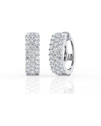 Brilliant Diamond - 2 Carat Lab Grown Diamond Cluster Hoop Earrings - Lyst