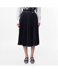 Burberry - Pleated Wool-Blend Twill Midi Skirt, Brand Size 4 Us - Lyst