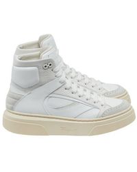 Ferragamo - Cassio Leather High-Top Sneakers - Lyst