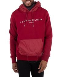 Tommy Hilfiger - Logo Mix Media Hoodie - Lyst