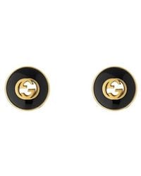 Gucci - Interlocking 18Ct Onyx Stud Earrings - Lyst