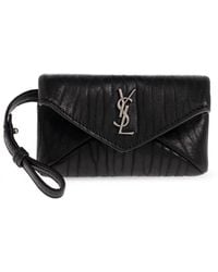 Saint Laurent - Cassandre Leather Micro Envelope Pouch - Lyst