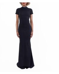 Balenciaga - Mock Neck Cotton Maxi Dress - Lyst