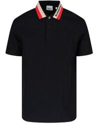 Burberry - Logo Intarsia-Knit Short Sleeved Polo Shirt - Lyst