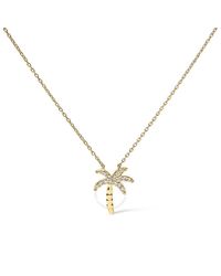 Haus of Brilliance - 10K 1/10 Cttw Round Diamond Palm Tree 18" Inch Pendant Necklace (H-I Color, I1-I2 Clarity) - Lyst