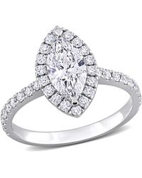 Created Forever - 1Ct Tdw Marquise Lab-Created Diamond Halo Engagement Ring - Lyst