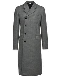 Ferragamo - Double-Breasted Houndstooth Coat, Brand Size 46 Us - Lyst