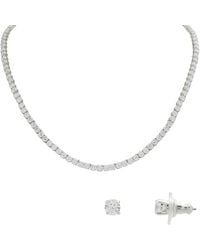 Swarovski - Rhodium Plated Matrix Tennis Set - Lyst