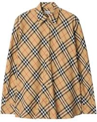 Burberry - Sand Check Equestrian Knight-Motif Shirt, Brand Size 10 Us - Lyst