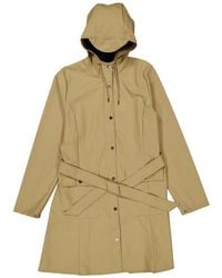 Rains - Curve Hooded Belted Waterproof Jacket - Lyst