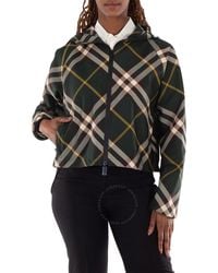 Burberry - Check-Pattern Zip-Up Jacket - Lyst
