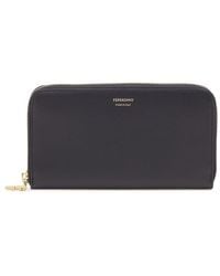 Ferragamo - Logo-Stamp Calf Leather Wallet - Lyst